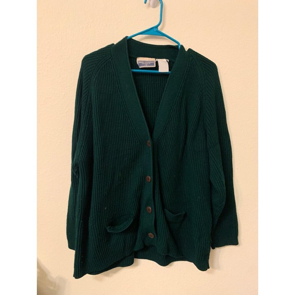 Vintage Erika Classics College Style Button Up Sweater Womens LS1